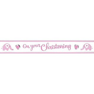 Creative Party M208 Pink Elephant Christening Foil Banner, 9ft. -1 Pc