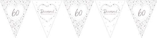 Creative Party J051 60th Anniversary Foil Stamped Paper Flag Bunting-1 Pc