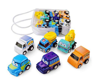 sunnymi Mini Cartoon Car, Inertial Car Pullback Car Truck Engineering Vehicle Toys For Child 1 Years And More 6 Pcs/Set