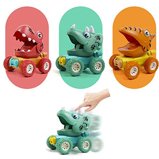 AOJU Press and Go Toy Cars - Dinosaur/Tortoise/Dolphin Toy Cars, Baby Toy Cars for 1 Year Old Toddler Birthday Gift Toys, Press and Slide Inertia Power Car (Random Color)