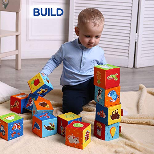 MACIK 12 Soft Blocks for kids - Farm+ZOO+Sea-baby Stacking toys baby D –  Stabeto