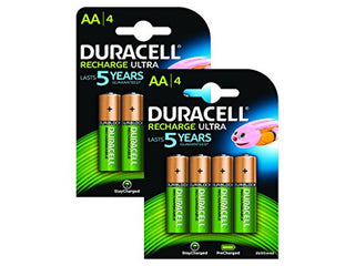 Duracell AA 2500mAh Recharge Ultra Rechargeable Batteries, Pack of 8
