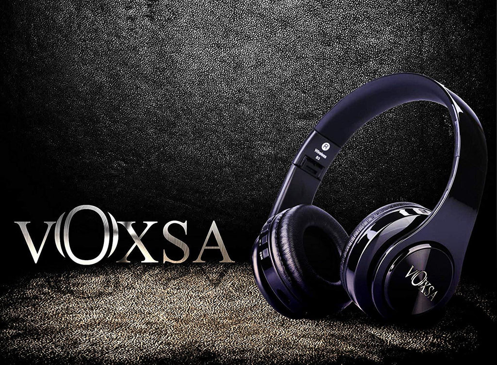 VOXSA Wireless bluetooth earphone 4 in 1 Bluetooth 3.0 + EDR Headphones with MP3 Player FM radio Micphone for Smart Phones (Black) - Stabeto