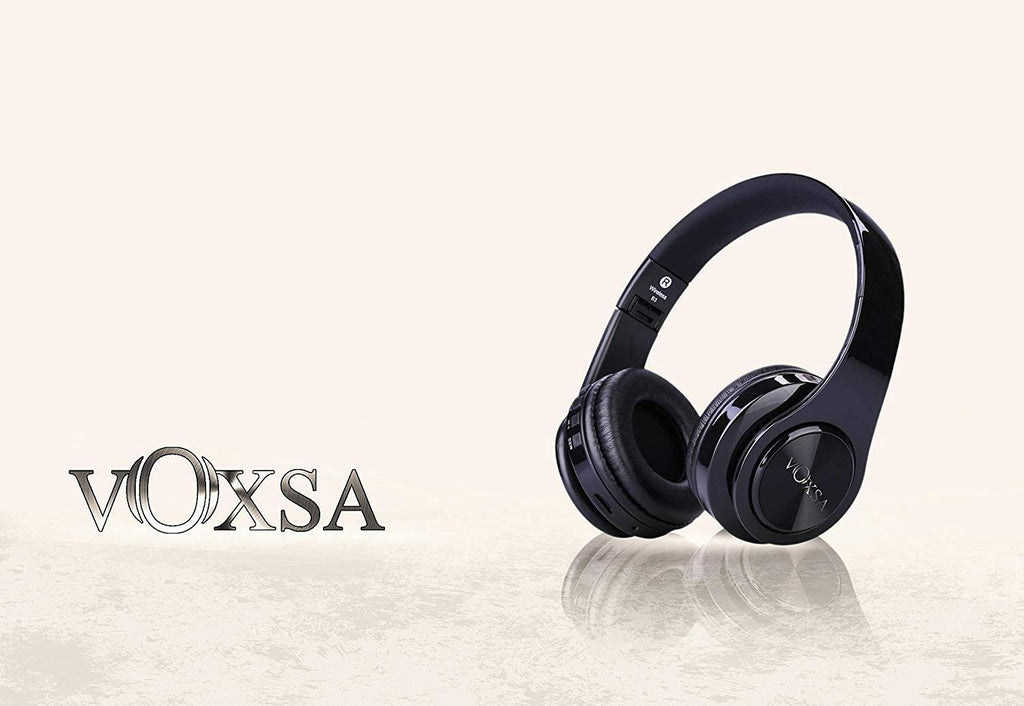 VOXSA Wireless bluetooth earphone 4 in 1 Bluetooth 3.0 + EDR Headphones with MP3 Player FM radio Micphone for Smart Phones (Black) - Stabeto