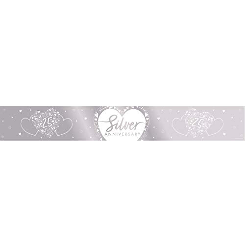 Creative Party J054 25th Anniversary Silver Foil Banner-1 Pc