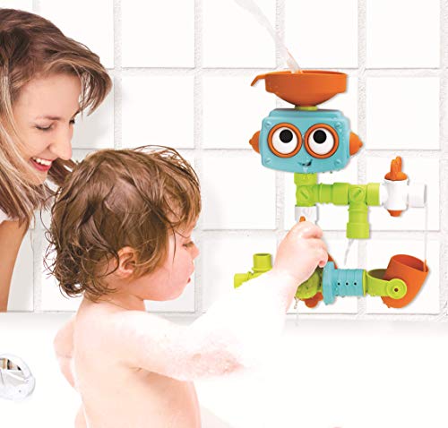 Infantino 217025 Plug & Play Plumber Set 16 Piece Bath Robot Toy for Sensory Exploration and Learning Cause and Effect, Multicolor