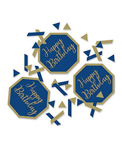 Creative Party J023 Blue and Gold Geode Happy Birthday Confetti-1 Pc
