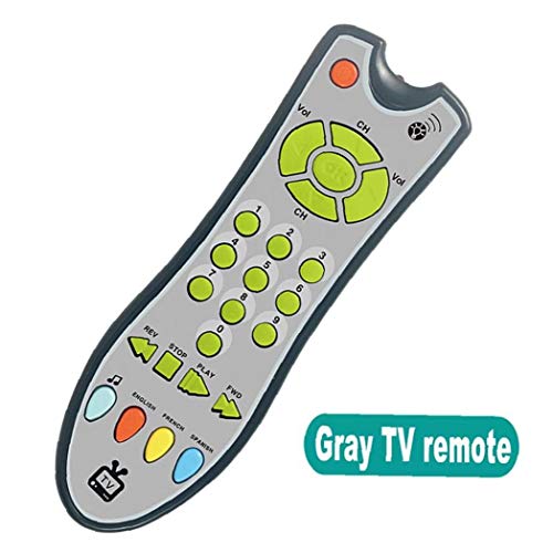 LAANCOO 1pc Baby Remote Control Toy Tv Remote Control Baby Sound Music Learning Toys Early Education Toys 1-3 Years Old Boys and Girls (gray)