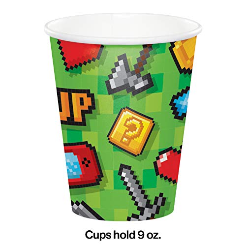 Creative Party PC336038 Video Party Game Items Paper Cups-8 Pcs, Multicolor