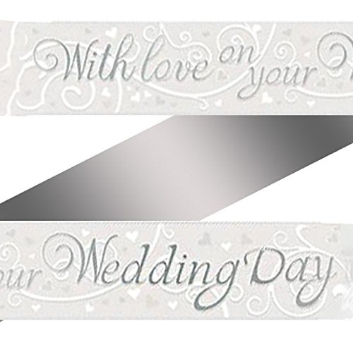 9FT 'WITH LOVE ON YOUR WEDDING DAY' WEDDING CELEBRATION BANNER HOLOGRAPHIC