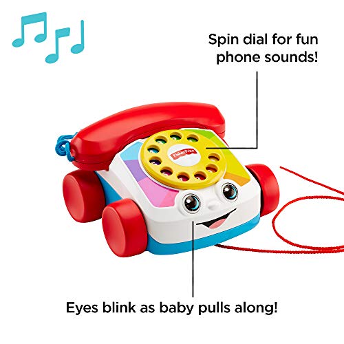 Fisher-Price FGW66 Chatter Telephone, Toddler Pull Along Toy Phone with Numbers and Sounds for 1 Year Old