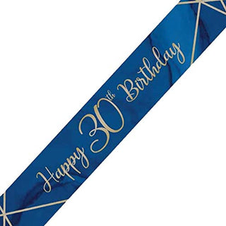Creative Party J035 Blue and Gold Happy 30th Birthday Foil Banner-1 Pc