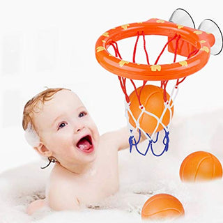 WEARXI Baby Bath Toys Fun Bathtub Shooting Game for Kids, Toddler Basketball Hoop Gift Set, Bath Toys for Boys and Girls 1-4 Years Old Boys included 3 Mini Basketball