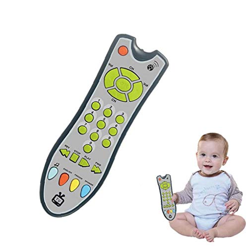 LAANCOO 1pc Baby Remote Control Toy Tv Remote Control Baby Sound Music Learning Toys Early Education Toys 1-3 Years Old Boys and Girls (gray)