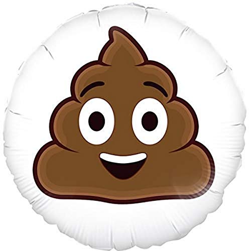 18" Smiling Poop Emoji Design Foil Party Balloon