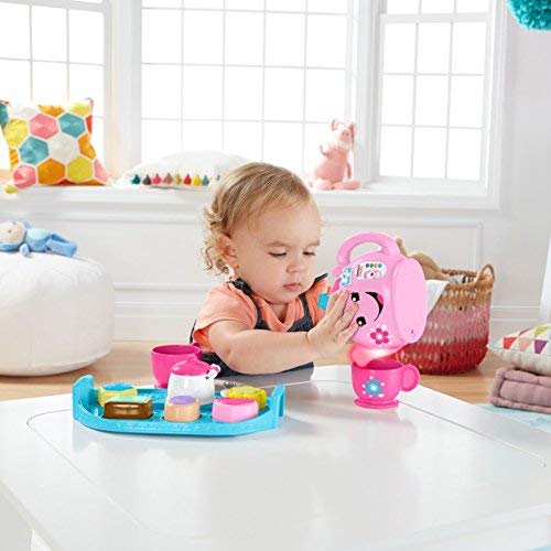 Fisher-Price DYM76 Laugh and Learn Sweet Manners Tea Playset, Toddler Role Play Tea Set Toy for Children with Educational Shape Sorter, Suitable 18 Months Plus