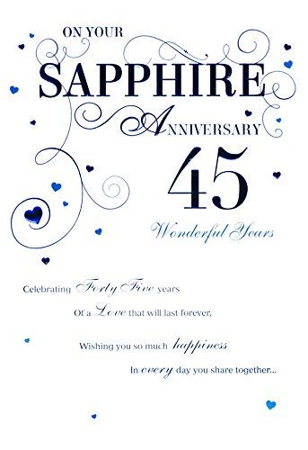 Sapphire Anniversary Card 45 years