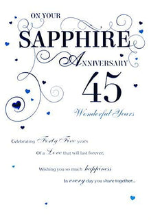 Sapphire Anniversary Card 45 years