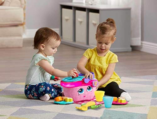 LeapFrog 603603 Shapes & Sharing Picnic Basket Baby Toy Educational and Interactive 16 Pieces for Creative and Learning Play For Boys & Girls 6 months, 1,2,3 Year Olds, Pink, One Size
