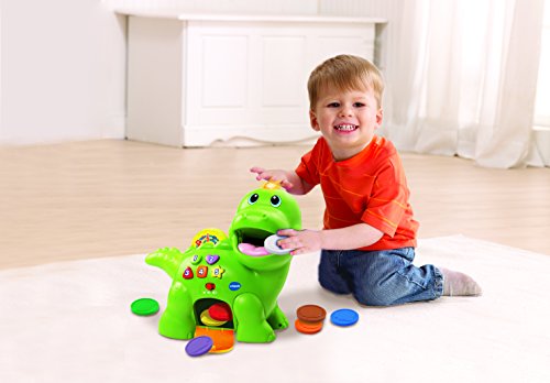 VTech Baby Feed Me Dino | Musical Baby Toy with Numbers, Counting Music & Shapes | Interactive Light Up Toy Suitable From 1, 2, 3 Year Olds Boys & Girls