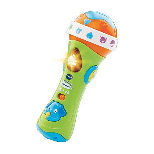 VTech Sing Along Microphone for Kids | Toddler Toy Microphone with Amplified Voice Effect and Animal Sounds | Educational Toys for Boys & Girls 1, 2, 3+ Year Olds, 78763