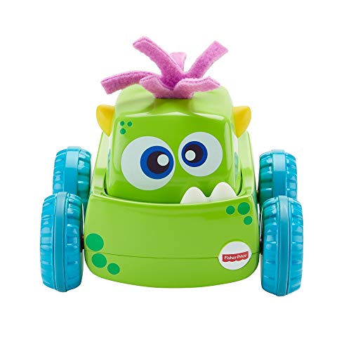 Fisher-Price DRG15 Press-N-Go Monster Truck Green, Push and Go Crawling Toy, Suitable for 1 Year Old
