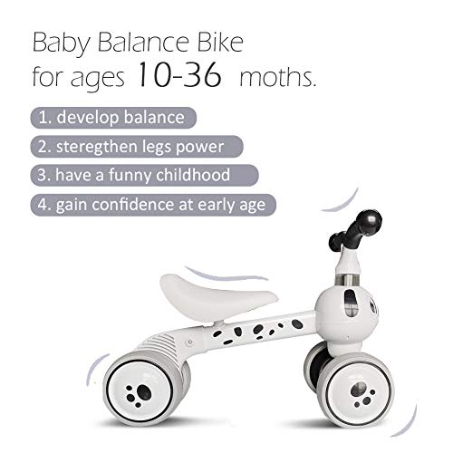 XIAPIA Baby Toddler Tricycle Bike No Pedals 10-36 Months Ride-on Toys Gifts Indoor Outdoor Balance Bike for One Year Old Boys Girls First Birthday (Spot Dog)