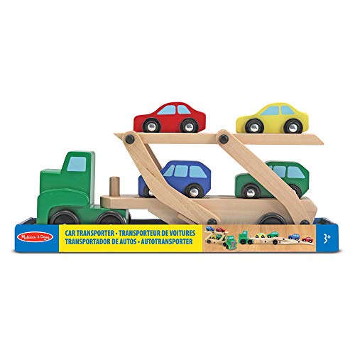 Melissa & Doug Car Transporter | Wooden Toy & Trains | Trucks & Vehicles | 3+ | Gift for Boy or Girl