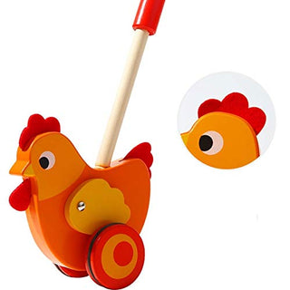 Lihgfw Children's Push Toy Baby Single Rod Trolley Wooden Boy Girl 1 Year Old Baby Toddler Toy (Color : Chick)