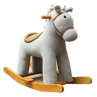 YYSDH Rocking Horses Rocking Horse with 47 Music，boy&Girl Rocking Animal 29.9 × 12.5 × 24.8inch，Wooden Rocking Horse 1-6 Year Old Kids Toys 、Birthday Gift (Color : Gray)