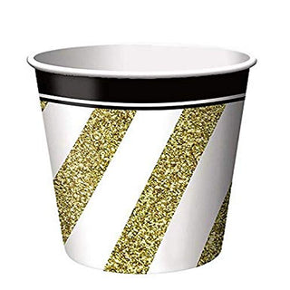 Black and Gold Disposable Paper Cups, 9 oz. - 8 Pcs.