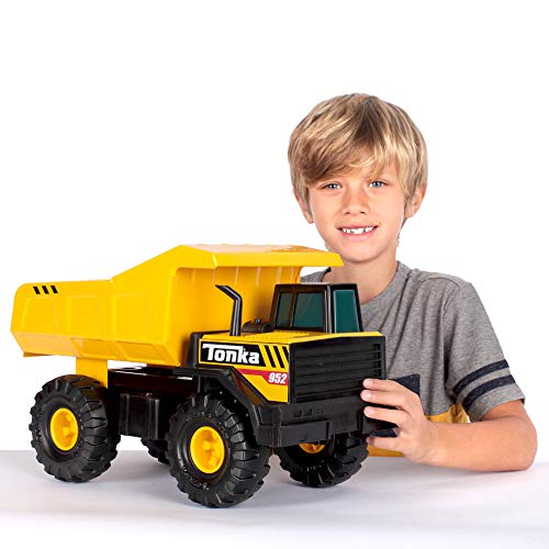 Tonka Steel Classic Mighty Dump Truck, Dumper Truck Toy for Children, Kids Construction Toys for Boys and Girls, Vehicle Toys for Creative Play, Toy Trucks for Children Aged 3 +