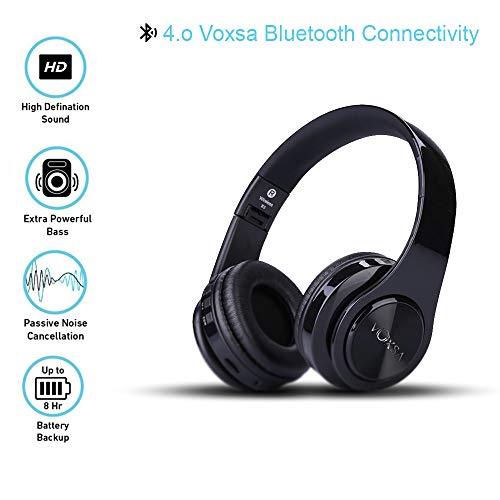 Noise Cancelling Headphones, VOXSA Bluetooth Headphones, Wireless Over Ear Headset with 25 hour playtime, Foldable Earphones - Stabeto