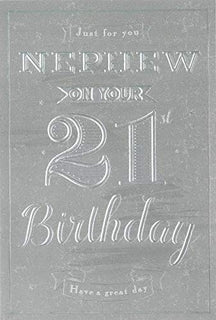 Special Nephew 21st Birthday Birthday Card