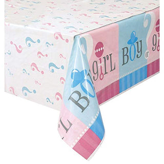 Unique Party 47383 - Plastic Gender Reveal Baby Shower Tablecloth, 7ft x 4.5ft