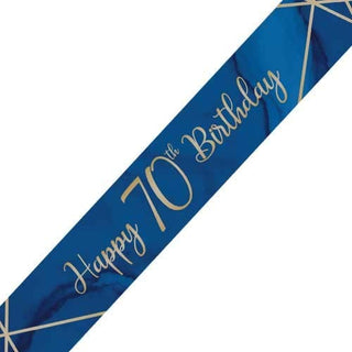 Creative Party J039 Blue and Gold Happy 70th Birthday Foil Banner-1 Pc