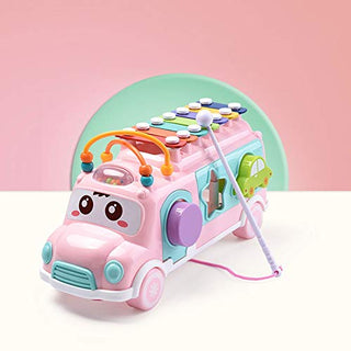 Lihgfw Baby Building Blocks Baby Early Education Around The Beads Children's Toys Multi-function Knock On The Piano 1 Year Old / 2 Years Old Boy And Girl (Color : Pink-A)