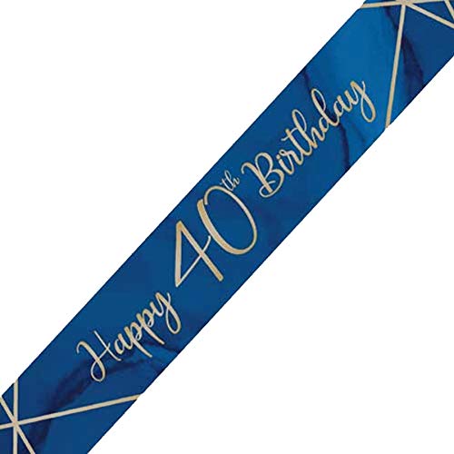 Creative Party J036 Blue and Gold Happy 40th Birthday Foil Banner-1 Pc