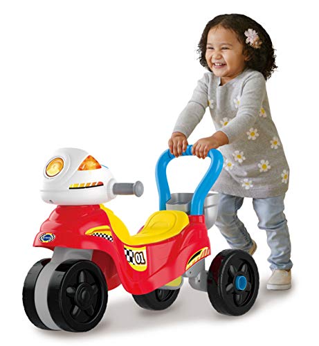 VTech 3-In-1 Ride with Me Motorbike, Baby Walker for Toddlers, Interactive Toy for Sensory Play, Educational Learning Games with Music, Ride On Toys for Role-Play, Suitable for 12 Months +