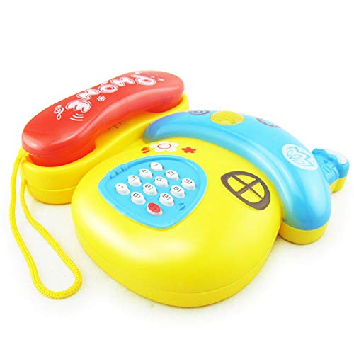 Gemini_mall Baby Telephone Toy, Toddler Pull Along Toy Phone with Numbers and Sounds for 1 Year Old Educational Developmental Toys for Kids Boys and Girls Birthday Christmas Stocking Filler Gifts