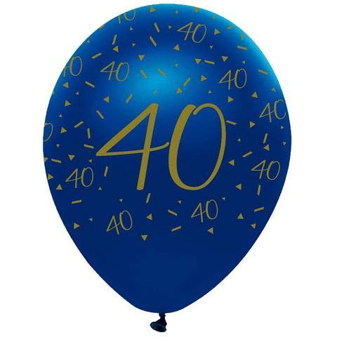 Creative Party RB331 Blue and Gold 40" Latex Balloons-6 Pcs