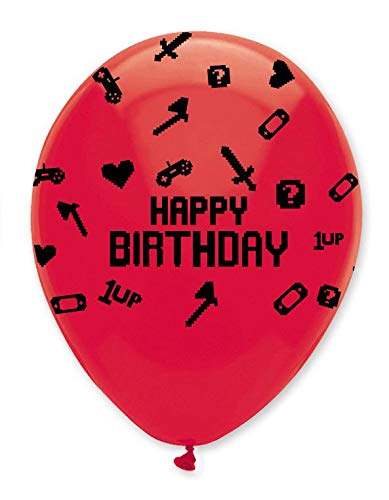 Creative Party RB323 Happy Birthday Gaming Party Latex Balloons-6 Pcs