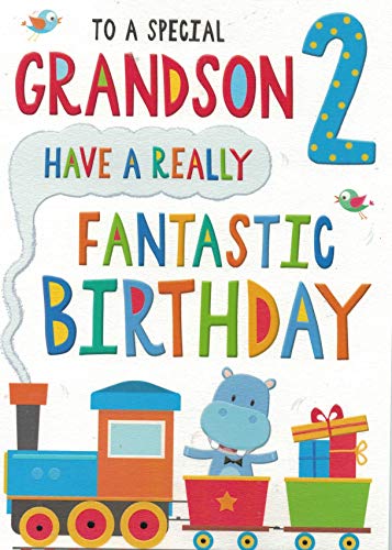 Juvenile Birthday Card Age 2 Grandson - 9 x 6 inches - Regal Publishing