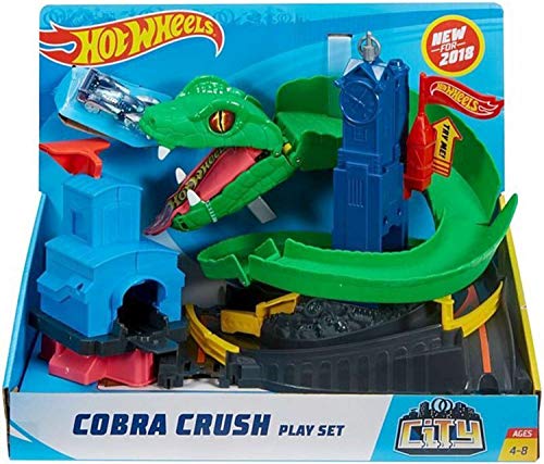 Hot Wheels FNB20 City Cobra Crush Connectable Play Set with Diecast and Mini Toy Car