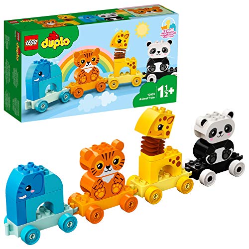 LEGO 10955 DUPLO My First Animal Train with Elephant, Tiger, Panda and Giraffe for Toddlers 1.5 Years Old