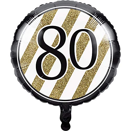 Black and Gold Foil Balloon '80'