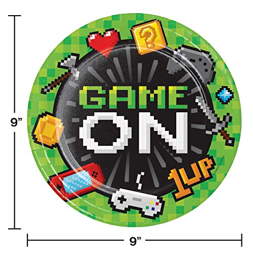 Creative Converting Video Game Party Plate, 8.75", Multicolor