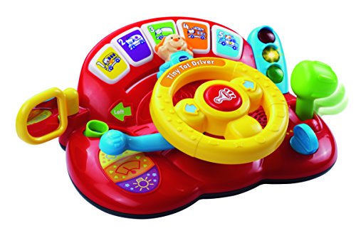 VTech 166603 Baby Tiny Tot Driver Suitable for Children Toddler Interactive Drover Toy Featuring a Steering Wheel with Music and Light, Multi-Colour