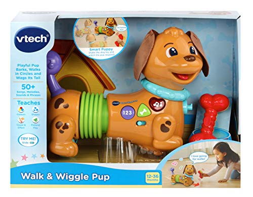 VTech Walk & Wiggle Learning Pup Baby Musical Toy, Interactive Baby Toy with Music & Sound Effects, Educational Toy Suitable for Babies, Boys & Girls 1, 2, 3 Year Olds