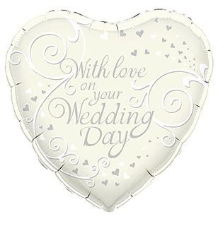 OakTree Cream With Love on Your Wedding Day Balloon, 18"